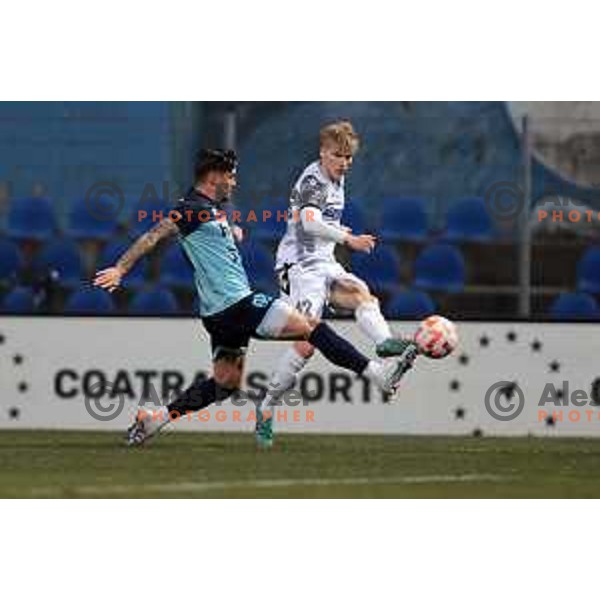 Vid Koderman in action during Prva Liga Telemach 2022-2023 football match between Gorica and Koper in Nova Gorica, Slovenia on February 18, 2023