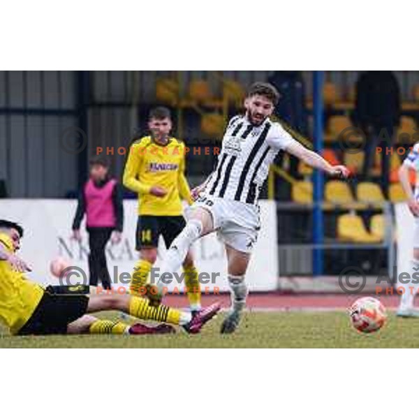 Dardan Shabanhaxhaj of Mura during Prva Liga Telemach 2022-2023 football match between Kalcer Radomlje and Mura in Sportni park Domzale, Domzale, Slovenia on February 18, 2023