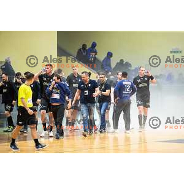 in action during EHF European Cup handball match between Gorenje Velenje and Sabbianco Anorthosis Famagusta in Red Hall, Velenje, Slovenia on February 18, 2023