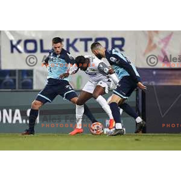 in action during Prva Liga Telemach 2022-2023 football match between Gorica and Koper in Nova Gorica, Slovenia on February 18, 2023