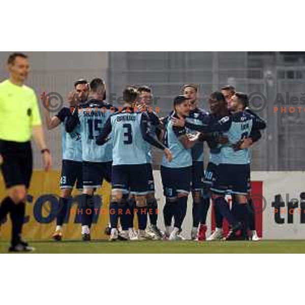 Alen Krajnc in action during Prva Liga Telemach 2022-2023 football match between Gorica and Koper in Nova Gorica, Slovenia on February 18, 2023