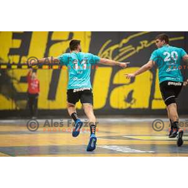 Kenan Pajt in action during EHF European Cup handball match between Gorenje Velenje and Sabbianco Anorthosis Famagusta in Red Hall, Velenje, Slovenia on February 18, 2023