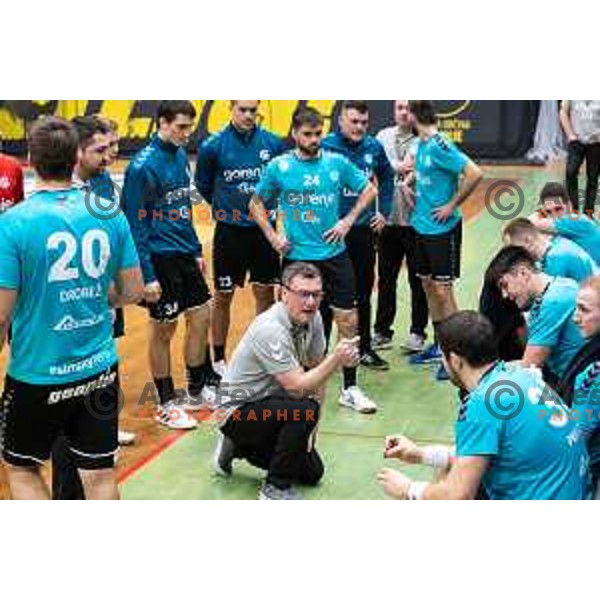 Zoran Jovicic in action during EHF European Cup handball match between Gorenje Velenje and Sabbianco Anorthosis Famagusta in Red Hall, Velenje, Slovenia on February 18, 2023