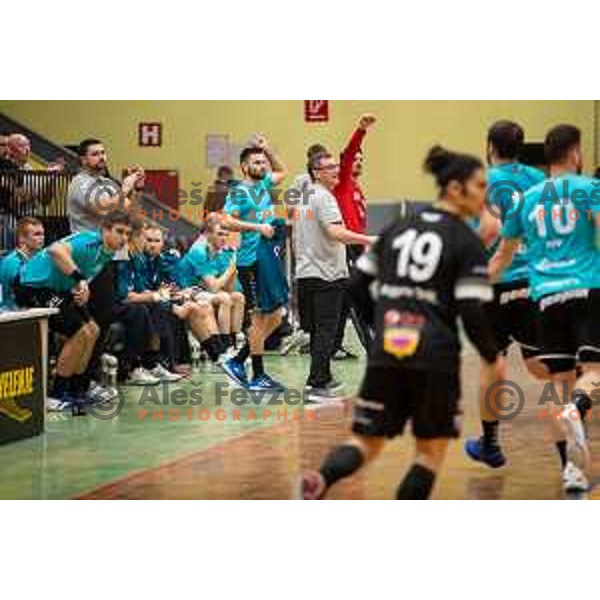 in action during EHF European Cup handball match between Gorenje Velenje and Sabbianco Anorthosis Famagusta in Red Hall, Velenje, Slovenia on February 18, 2023