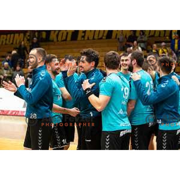 in action during EHF European Cup handball match between Gorenje Velenje and Sabbianco Anorthosis Famagusta in Red Hall, Velenje, Slovenia on February 18, 2023