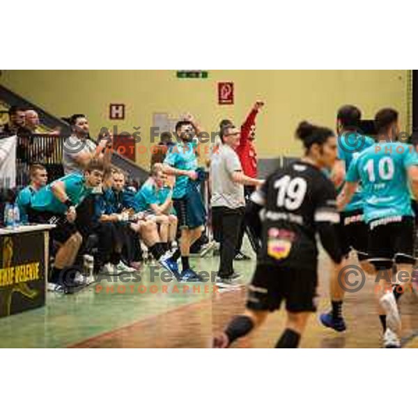 in action during EHF European Cup handball match between Gorenje Velenje and Sabbianco Anorthosis Famagusta in Red Hall, Velenje, Slovenia on February 18, 2023