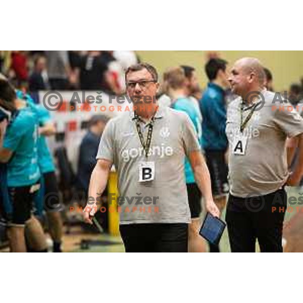 Zoran Jovicic in action during EHF European Cup handball match between Gorenje Velenje and Sabbianco Anorthosis Famagusta in Red Hall, Velenje, Slovenia on February 18, 2023