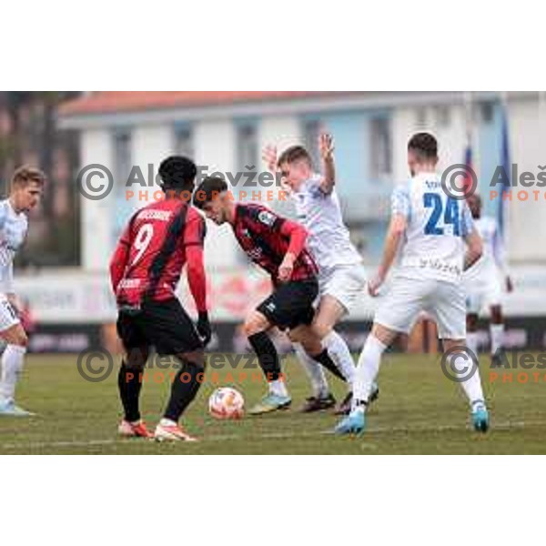 in action during Prva Liga Telemach 2022-2023 football match between Tabor Sezana and Celje in Sezana, Slovenia on February 18, 2023