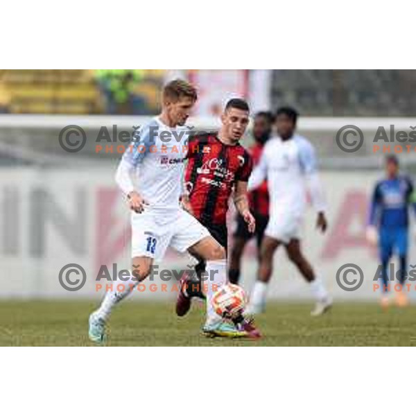 Matic Vrbanec of Celje in action during Prva Liga Telemach 2022-2023 football match between Tabor Sezana and Celje in Sezana, Slovenia on February 18, 2023 