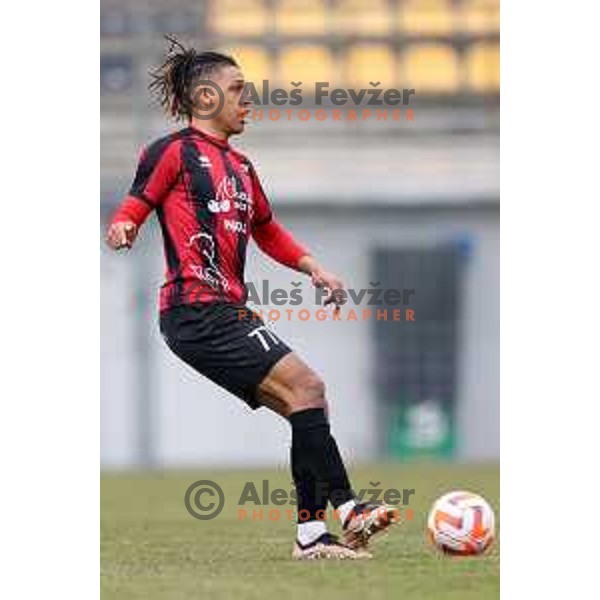 in action during Prva Liga Telemach 2022-2023 football match between Tabor Sezana and Celje in Sezana, Slovenia on February 18, 2023