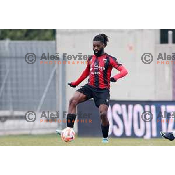 in action during Prva Liga Telemach 2022-2023 football match between Tabor Sezana and Celje in Sezana, Slovenia on February 18, 2023