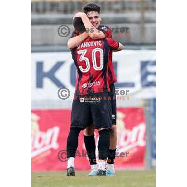 in action during Prva Liga Telemach 2022-2023 football match between Tabor Sezana and Celje in Sezana, Slovenia on February 18, 2023