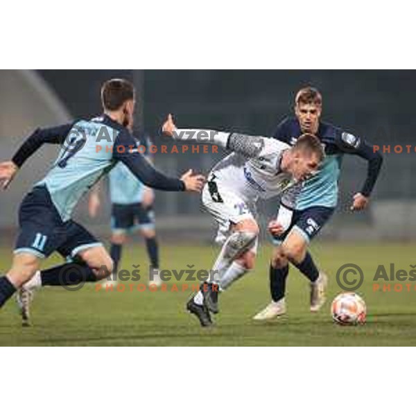 Nikola Krajinovic in action during Prva Liga Telemach 2022-2023 football match between Gorica and Koper in Nova Gorica, Slovenia on February 18, 2023