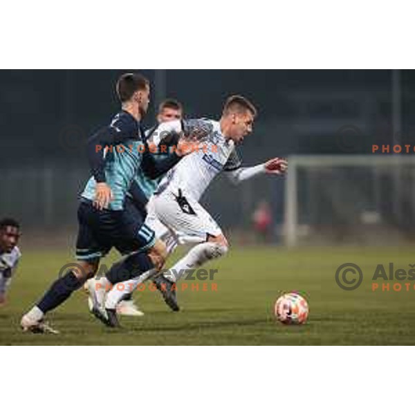 Nikola Krajinovic in action during Prva Liga Telemach 2022-2023 football match between Gorica and Koper in Nova Gorica, Slovenia on February 18, 2023