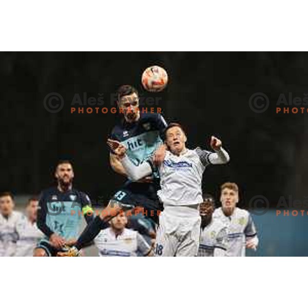 in action during Prva Liga Telemach 2022-2023 football match between Gorica and Koper in Nova Gorica, Slovenia on February 18, 2023
