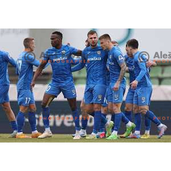 in action during Prva Liga Telemach 2022-2023 football match between Bravo and Domzale in Ljubljana, Slovenia on February 19, 2023