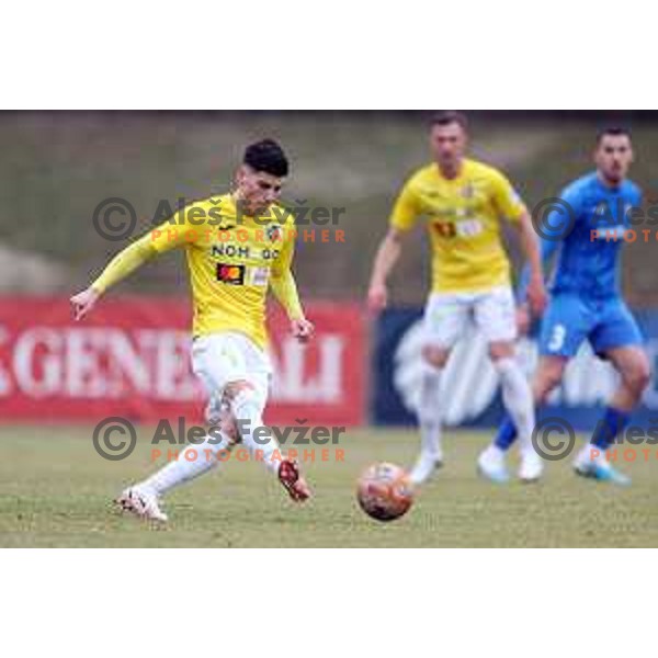 in action during Prva Liga Telemach 2022-2023 football match between Bravo and Domzale in Ljubljana, Slovenia on February 19, 2023