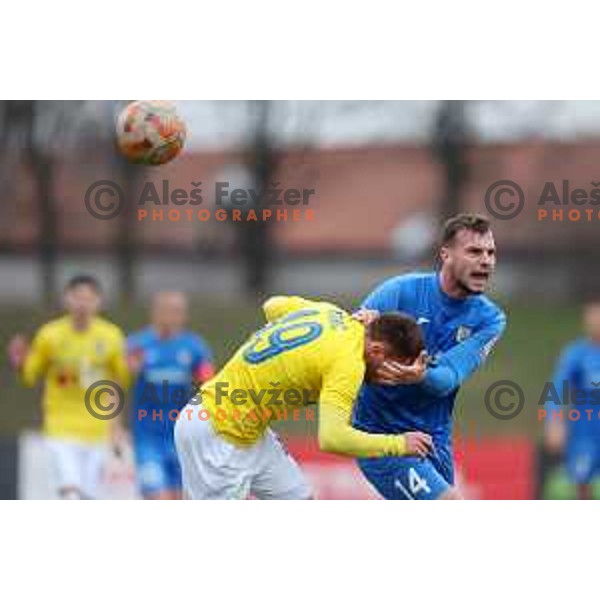 in action during Prva Liga Telemach 2022-2023 football match between Bravo and Domzale in Ljubljana, Slovenia on February 19, 2023