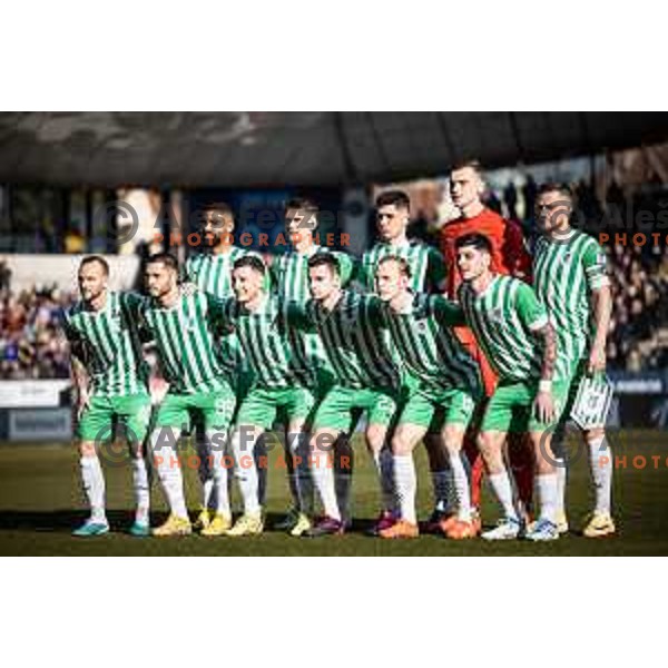 Olimpija starting eleven during Prva liga Telemach football match between Maribor and Olimpija in Ljudski vrt, Maribor, Slovenia on February 19, 2023. Photo: Jure Banfi