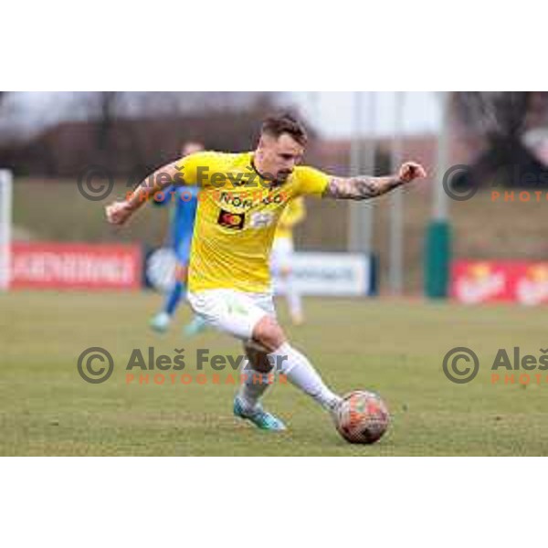 in action during Prva Liga Telemach 2022-2023 football match between Bravo and Domzale in Ljubljana, Slovenia on February 19, 2023