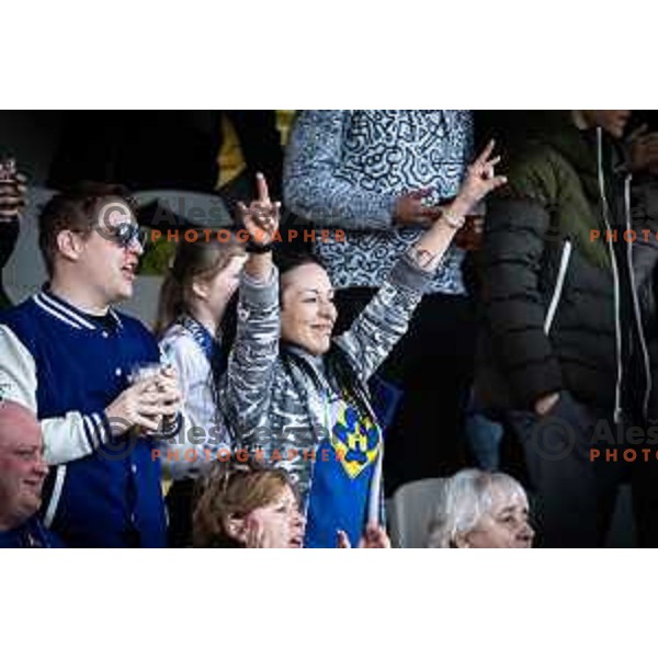 Fans of Maribor during Prva liga Telemach football match between Maribor and Olimpija in Ljudski vrt, Maribor, Slovenia on February 19, 2023. Photo: Jure Banfi