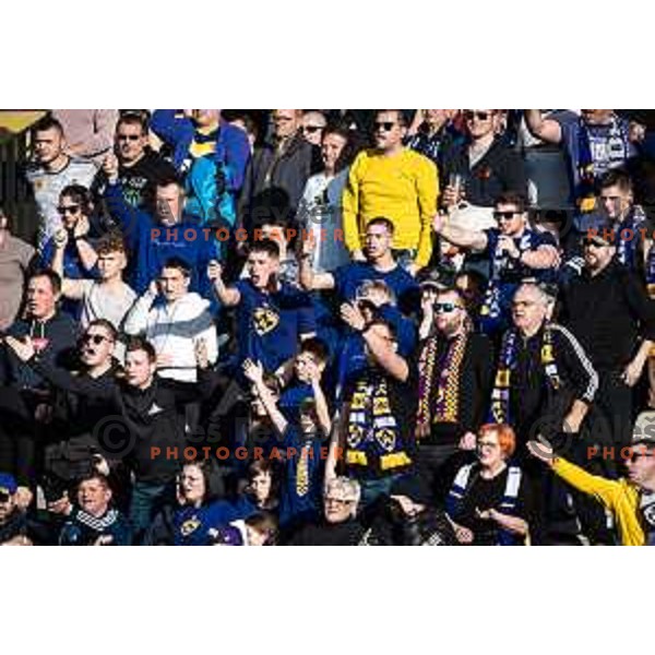 Fans of Maribor during Prva liga Telemach football match between Maribor and Olimpija in Ljudski vrt, Maribor, Slovenia on February 19, 2023. Photo: Jure Banfi