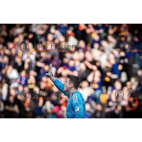 Azbe Jug in action during Prva liga Telemach football match between Maribor and Olimpija in Ljudski vrt, Maribor, Slovenia on February 19, 2023. Photo: Jure Banfi