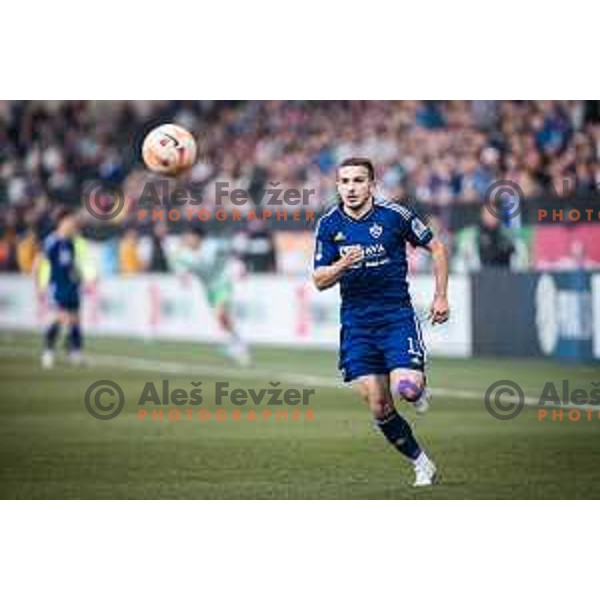 Ivan Brnic in action during Prva liga Telemach football match between Maribor and Olimpija in Ljudski vrt, Maribor, Slovenia on February 19, 2023. Photo: Jure Banfi