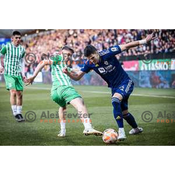 Marko Tolic in action during Prva liga Telemach football match between Maribor and Olimpija in Ljudski vrt, Maribor, Slovenia on February 19, 2023. Photo: Jure Banfi