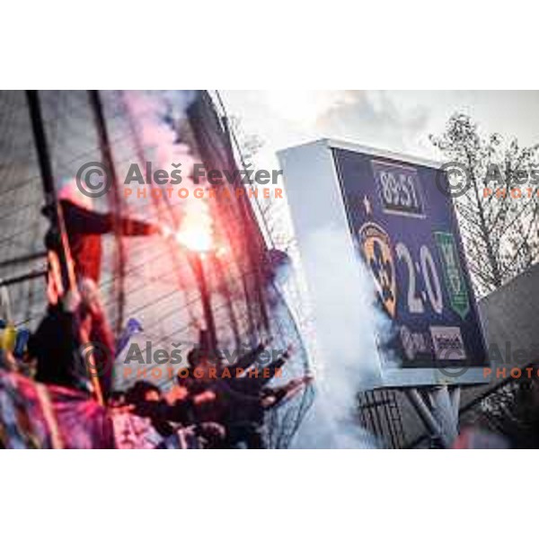 in action during Prva liga Telemach football match between Maribor and Olimpija in Ljudski vrt, Maribor, Slovenia on February 19, 2023. Photo: Jure Banfi