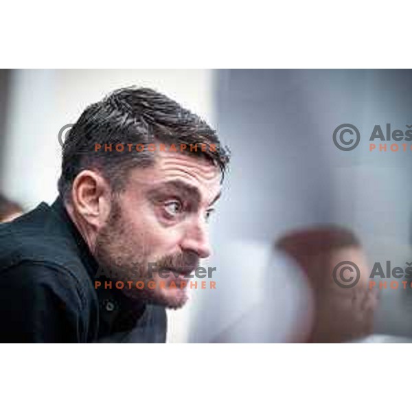 Albert Riera, head coach of Olimpija at the press conference after Prva liga Telemach football match between Maribor and Olimpija in Ljudski vrt, Maribor, Slovenia on February 19, 2023. Photo: Jure Banfi