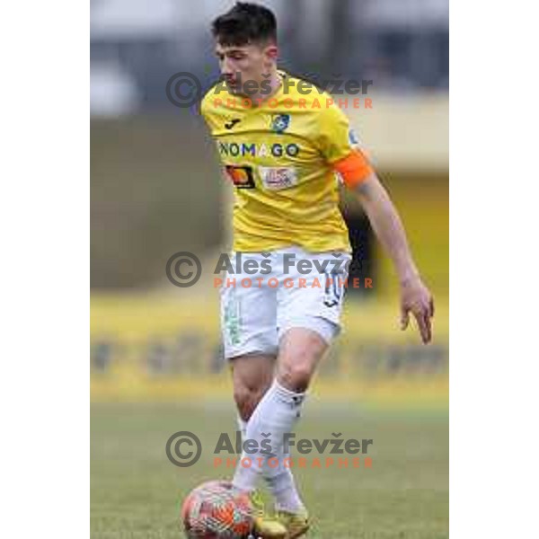 in action during Prva Liga Telemach 2022-2023 football match between Bravo and Domzale in Ljubljana, Slovenia on February 19, 2023