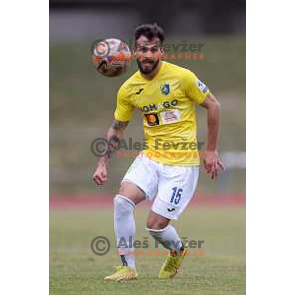 in action during Prva Liga Telemach 2022-2023 football match between Bravo and Domzale in Ljubljana, Slovenia on February 19, 2023