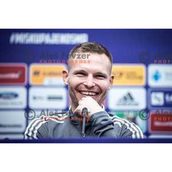 Martin Milec at the press conference after Prva liga Telemach football match between Maribor and Olimpija in Ljudski vrt, Maribor, Slovenia on February 19, 2023. Photo: Jure Banfi