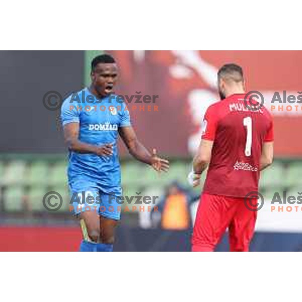 in action during Prva Liga Telemach 2022-2023 football match between Bravo and Domzale in Ljubljana, Slovenia on February 19, 2023