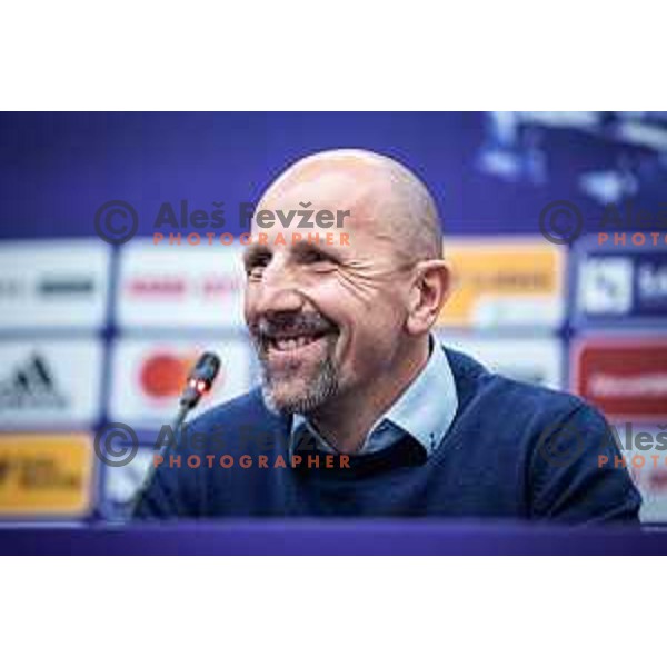 Damir Krznar, head coach of Maribor at the press conference after Prva liga Telemach football match between Maribor and Olimpija in Ljudski vrt, Maribor, Slovenia on February 19, 2023. Photo: Jure Banfi