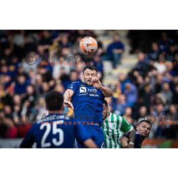 Max Watson in action during Prva liga Telemach football match between Maribor and Olimpija in Ljudski vrt, Maribor, Slovenia on February 19, 2023. Photo: Jure Banfi