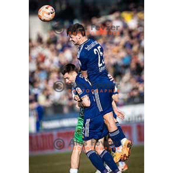 in action during Prva liga Telemach football match between Maribor and Olimpija in Ljudski vrt, Maribor, Slovenia on February 19, 2023. Photo: Jure Banfi