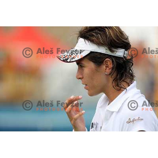 Maria Jose Martinez Sanchez (ESP) playing in second round in qualification for WTA Banka Koper Slovenia Open tennis tournament in Portoroz (Slovenia) 20.7.2008. Photo Ales Fevzer 