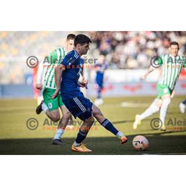in action during Prva liga Telemach football match between Maribor and Olimpija in Ljudski vrt, Maribor, Slovenia on February 19, 2023. Photo: Jure Banfi