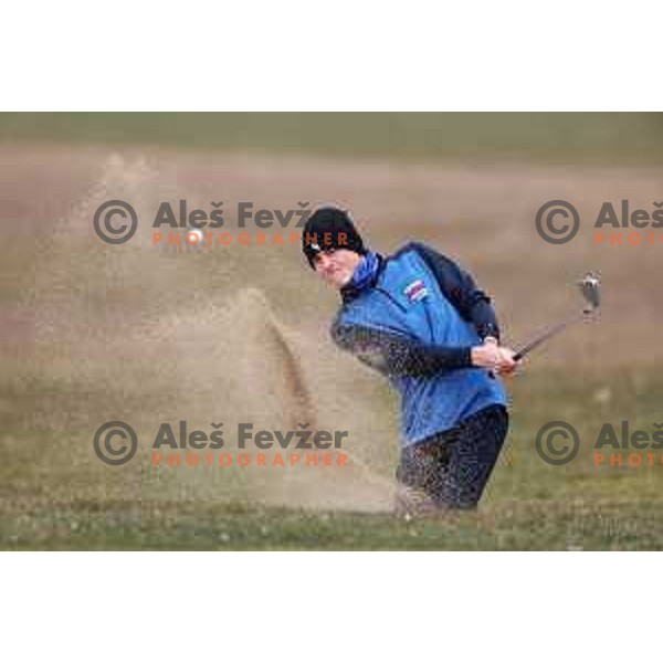 Timon Svetek Zgonec during winter practice of Slovenia golf team at Lipica golf course, Sezana on February 17, 2023