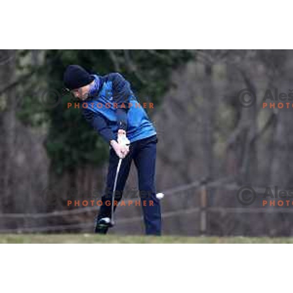 Timon Svetek Zgonec during winter practice of Slovenia golf team at Lipica golf course, Sezana on February 17, 2023