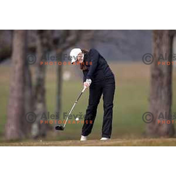 Eva Kiri Fevzer during winter practice of Slovenia golf team at Lipica golf course, Sezana on February 17, 2023
