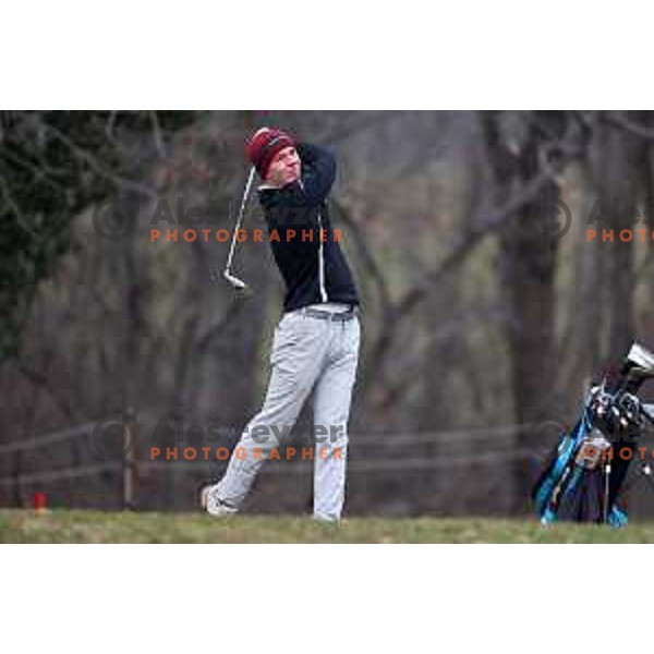 Jan Hribernik during winter practice of Slovenia golf team at Lipica golf course, Sezana on February 17, 2023