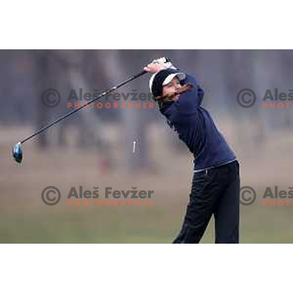 Zala Jesih during winter practice of Slovenia golf team at Lipica golf course, Sezana on February 17, 2023