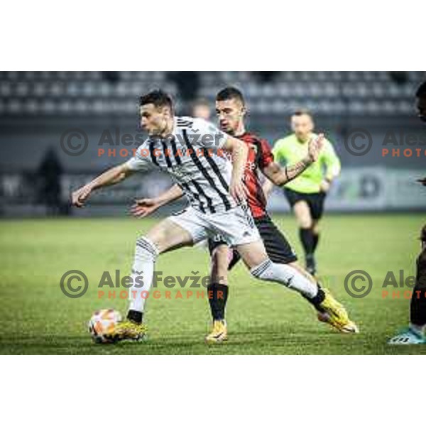 Nikola Petkovic in action during Prva liga Telemach football match between Mura and Tabor Sezana in Fazanerija, Murska Sobota, Slovenia on February 21, 2023. Photo: Jure Banfi