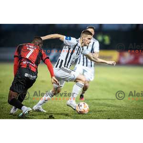 Amar Beganovic in action during Prva liga Telemach football match between Mura and Tabor Sezana in Fazanerija, Murska Sobota, Slovenia on February 21, 2023. Photo: Jure Banfi