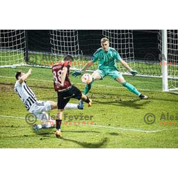 Klemen Mihelak in action during Prva liga Telemach football match between Mura and Tabor Sezana in Fazanerija, Murska Sobota, Slovenia on February 21, 2023. Photo: Jure Banfi