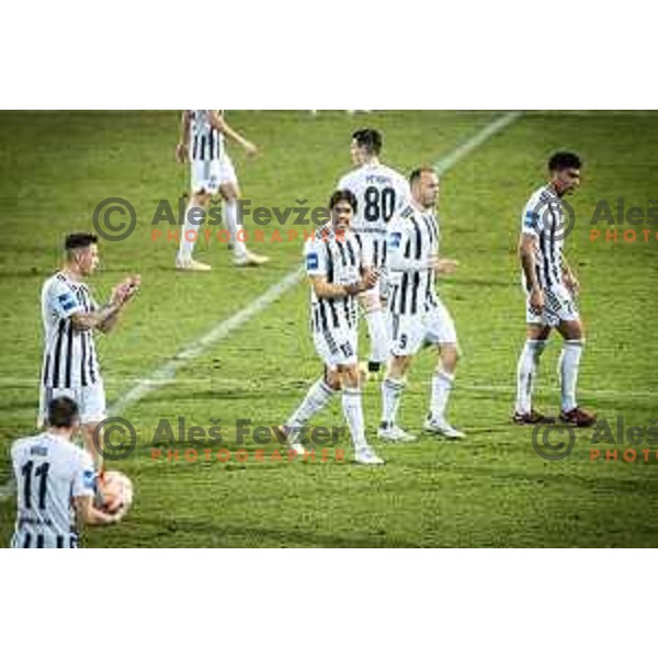Lazar Zlicic celebrating during Prva liga Telemach football match between Mura and Tabor Sezana in Fazanerija, Murska Sobota, Slovenia on February 21, 2023. Photo: Jure Banfi