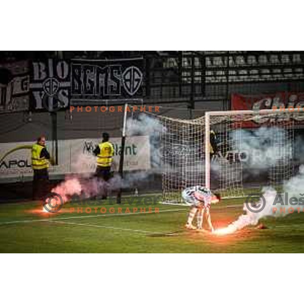 Mirlind Daku in action during Prva liga Telemach football match between Mura and Tabor Sezana in Fazanerija, Murska Sobota, Slovenia on February 21, 2023. Photo: Jure Banfi